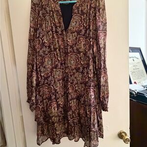 Elegant Paisley Print Dress